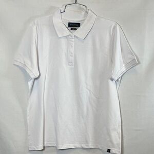 Piombo Pique Knit Polo Women's White XXL Short Sleeve Classic Collard Knit Top